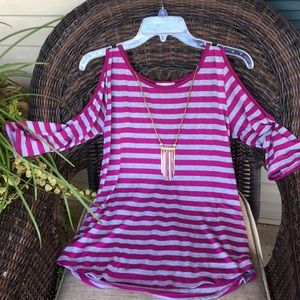 Glitterscape Striped Top L